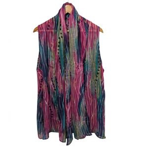 Anu Colorful Sleeveless Flowy Vest Size XL